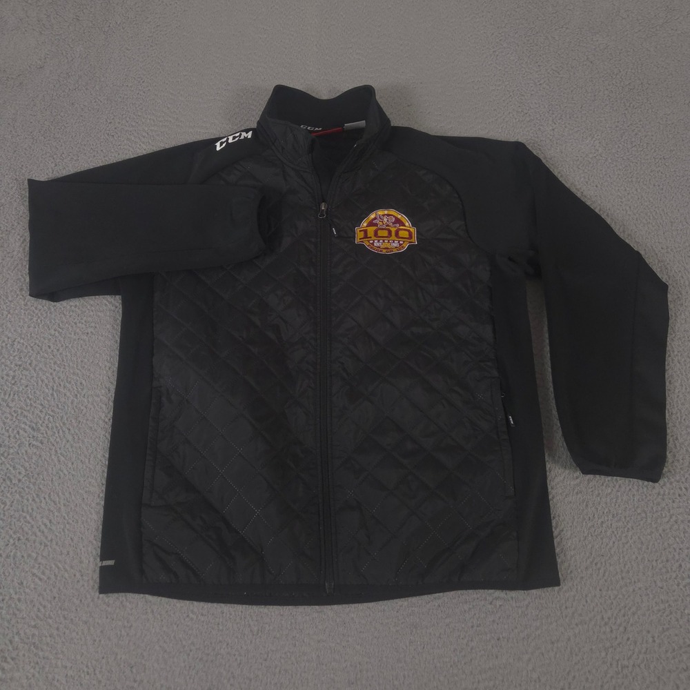 CCM Jacket Mens XL Black Team Quilted Tactical Degree 100 Seasons Pride Of Ice